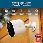 Arlo Pro 6th Gen smart camera illustrating the wide-angle lens and premium mounting base.