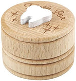 Wooden tooth fairy keepsake box for toddlers top view