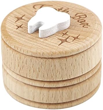 Wooden tooth fairy keepsake box for toddlers top view