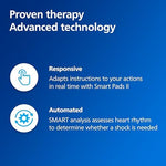 Close up of Philips AED voice prompt interface and shock button