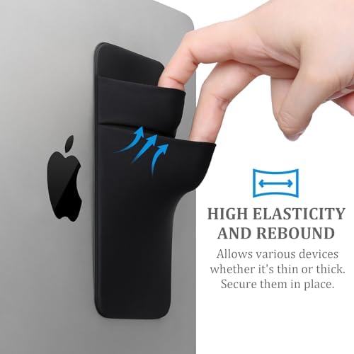 Close up view of the reusable traceless adhesive backing on the Lacdo external drive holder