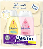 Side view of Johnson's baby care gift set for newborns