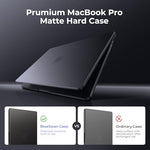BlueSwan travel ready sleek protective casing in space black clear finish installed on device