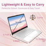 Top view of HP 14 inch laptop rose gold finish