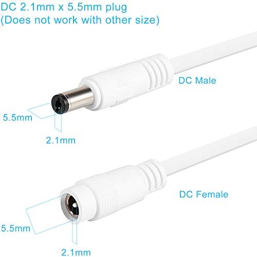 Uogw dual pack surveillance camera power cord extensions highlighting copper connectors