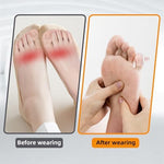 Soft clear little toe sleeves applied on foot demonstrating flexible medical grade silicone material