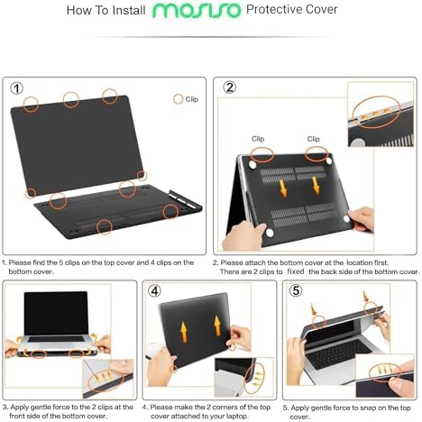 MOSISO matching black silicone keyboard skin protector overlay details