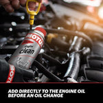 Motul Engine Clean Auto 300ml bottle on workshop table