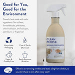 Plant based unscented fabric wrinkle release spray bottles standing upright