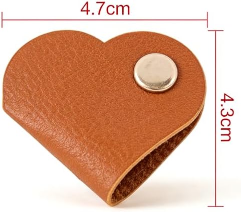 Tangle free phone wire management setup using a cute heart design faux leather cord keeper strap