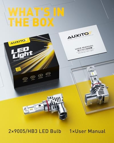 Premium imported AUXITO car headlamp bulb set on clean background