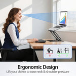 Urmust laptop notebook holder stand with non slip silicone pads securing a premium notebook.