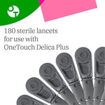 Ultra fine 30 gauge silicone coated lancets packaging details showing product features