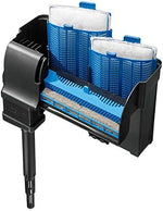 Side profile of the large Aqueon replacement cartridge showing the bottom key slot for secure filter placement.