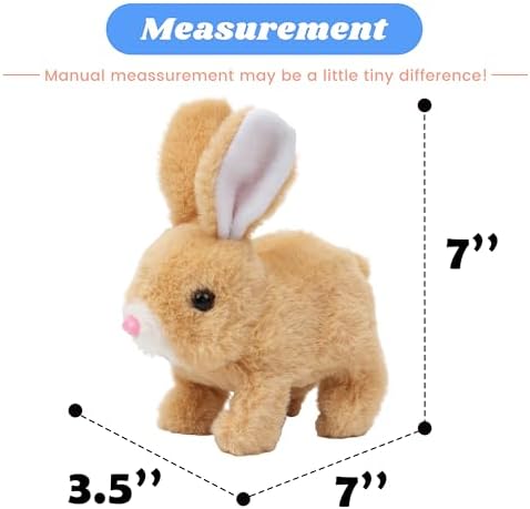 Hopearl interactive brown bunny toy showing ear detail