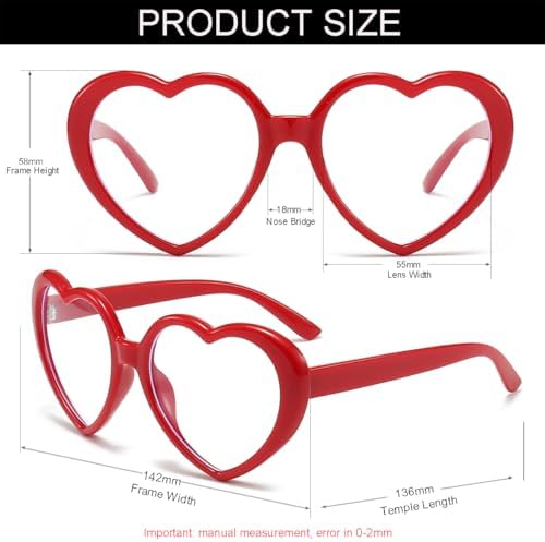 Clear lens heart shaped eyewear for daily wear