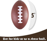 Soft polyurethane foam football close up highlighting the painted white laces.