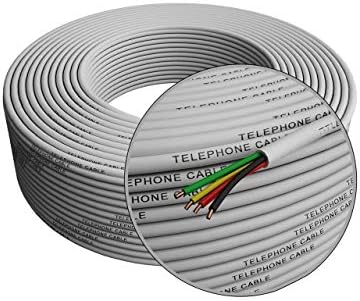 White low voltage infrastructure wire role compatible with standard RJ11 connection crimp jacks.