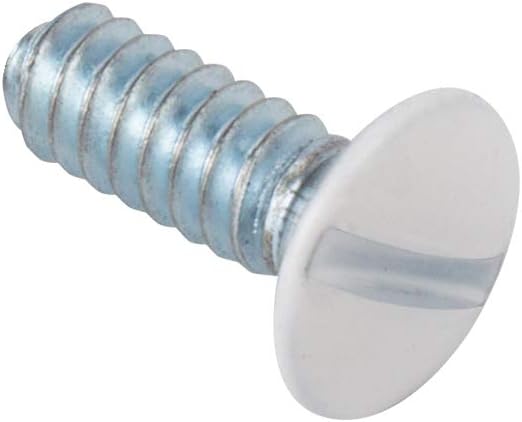 Oval head milled slot switch plate screws close up