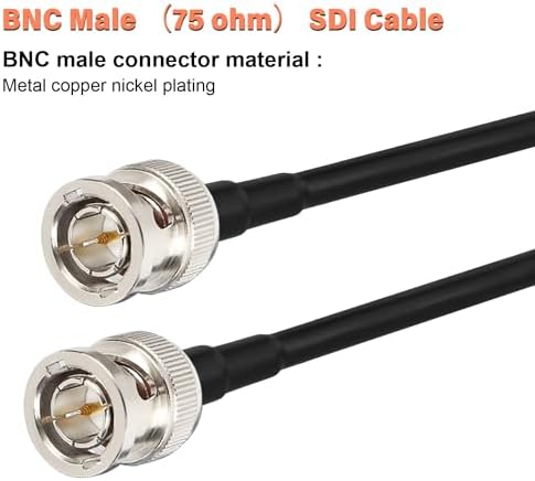 XRDS-RF 75 Ohm RG179 flexible video extension cable close up on nickel plated connectors