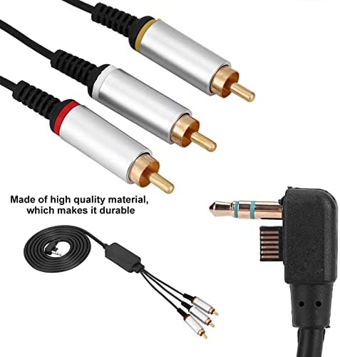 Luatoxry audio video cord displaying the three color-coded RCA connectors