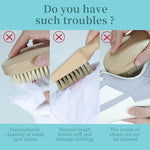 Close up of soft boar bristles designed for delicate fabric care.