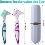 Close up view of the multi layered large and pointed brush heads on the Clofiak oral care toothbrush