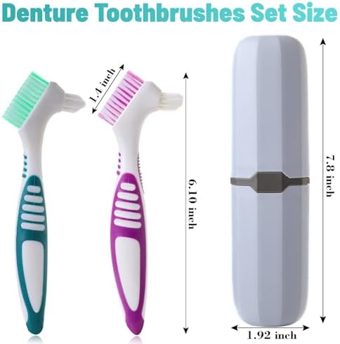 Close up view of the multi layered large and pointed brush heads on the Clofiak oral care toothbrush