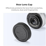 Close up view of the bayonet mechanism on the K&F Concept M43 mount rear lens cap accessory.
