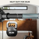 Haryaers black curtain rod used as a room divider
