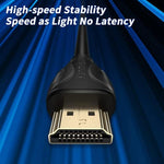 Kanmis 25-foot multimedia cable demonstrating triple shielding layers for stable signal.