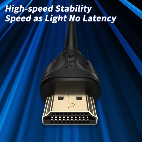 Kanmis 25-foot multimedia cable demonstrating triple shielding layers for stable signal.