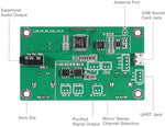 DWEII FM receiver display illuminated clearly to demonstrate usability inside dark work environments.