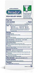 Benadryl 0.47 Fluid Ounce itch relief stick for targeted bug bite treatment