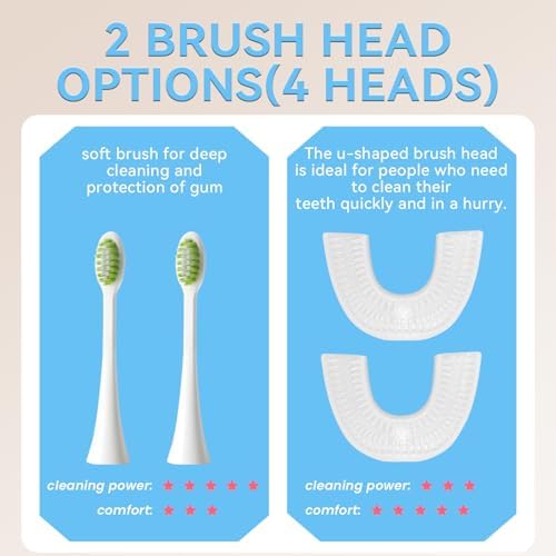 Pvogrt U-shaped electric toothbrush set with charging cable