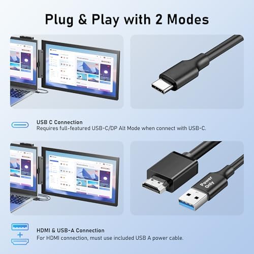 Pornitor dual display laptop screen extender configured in vertical portrait orientation.