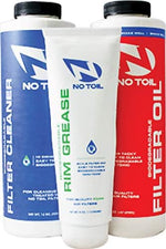 Biodegradable foam air filter oil cleaner and rim grease components from the USA imported maintenance kit.