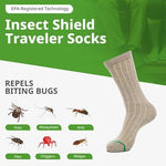 Insect Shield Traveler Socks worn by hiker in outdoor setting