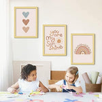 Detailed view of Liyaoli rainbow nursery wall decor frame