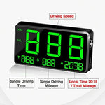 Universal vehicle HUD unit mounted on car windshield showing altitude data