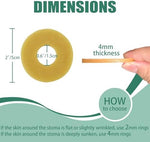 Detailed view of the 30 pieces elastic hydrocolloid tape seals designed for colostomy ileostomy and urostomy protection.