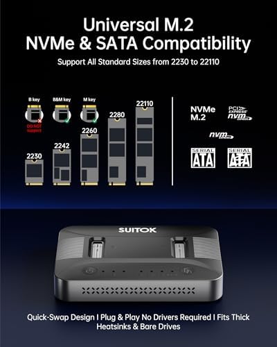 SUITOK sixteen terabytes capacity SSD cloner duplicator compact chassis