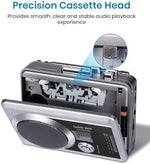 Mersoco retro audio recorder back view illustrating the integrated portable belt clip