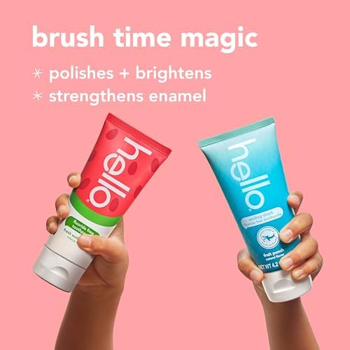 Hello fresh watermelon kids toothpaste tube without artificial dyes or SLS.
