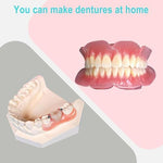 Close up of moldable gum material and dental gypsum models