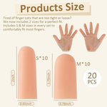 Silicone finger protectors applied on thumb and fingers showing flexibility
