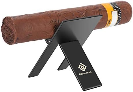 Fortune Nexus Stainless Steel Foldable Cigar Stands – 2-Pack, with PU Leatherette Pouches – Portable, Compact Cigar Rest for Travel & Desktop - Image 4