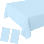 JCTHKUKU 2 pack light blue disposable tablecloths front view
