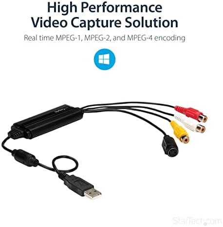 StarTech.com USB Video Capture Adapter Cable - S-Video/Composite to USB 2.0 SD Video Capture Device Cable - Twain Support - Analog to Digital Converter for Media Storage - Windows Only (SVID2USB232) - Image 5