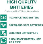 Authentic LeeCrynoid wireless TV audio headset battery pack setup ready for easy user installation